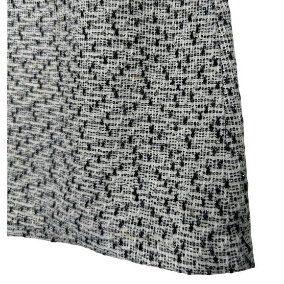 Alice + Olivia Tweed Mini Dress Black White Open Back Size 2 - Picture 4 of 6